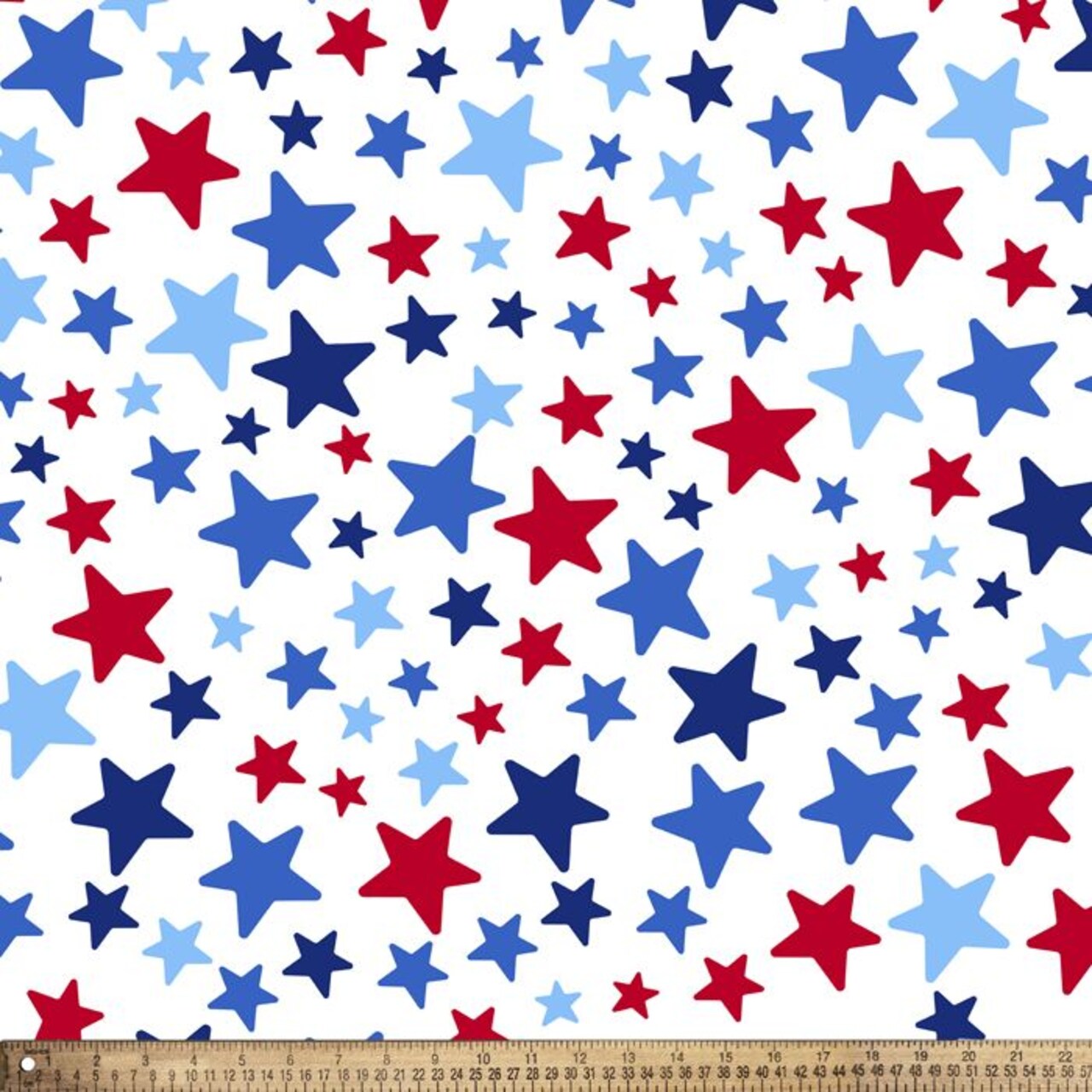 Stars Red White and Blue Anti-Pill Premium Fleece Fabric | By The Yard